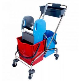 Takarítókocsi kétvödrös 18 L krómozott